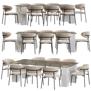 Oleandro Chair Triple Dining Table