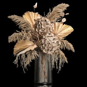 Bouquet Of Dried Flowers In Vase