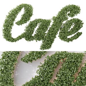 Artificial Office Wall Plants Letters Cafe