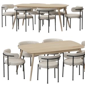 Inesse Boucle Ivory Dining Table