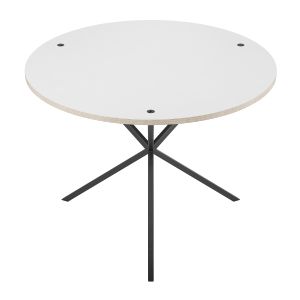 Neb Round Table White Laminate Black 1000x1000