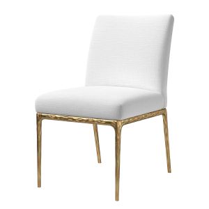 Rh Thaddeus Track Fabric Side Chair