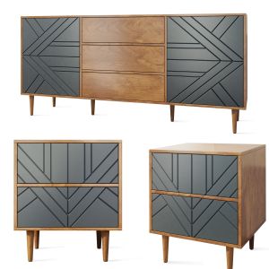 Chest Of Drawers And Bedside Table Zara Mocka