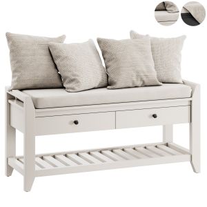 Alexandria Wood Storage Bench By Sand & Stable