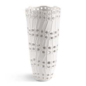 Zuo Tall Cal Vase White