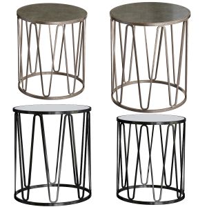 Fiona Black Round Iron Side Table Set Of 2