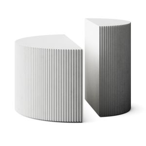 Cb2 Incovo Short White Half-moon Side Tables