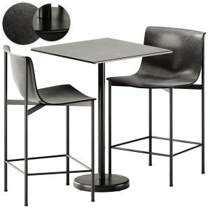 Ombra Leather High Stool By Lema And Linear Steel