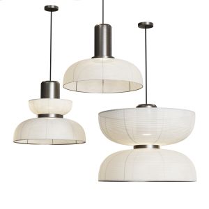 Japanese Wabi-sabi Fabric Pendant Lights Style A D