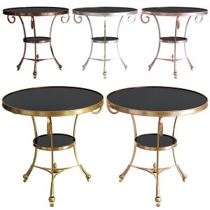 Gueridon Table Brass Black Granite