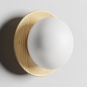 Kato Wooden Plate Brass Minimalist Line Wall Light