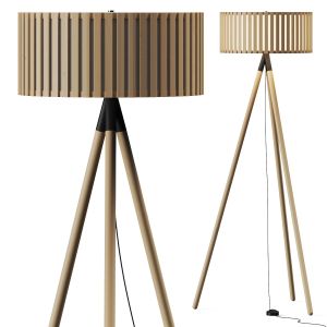 So Home Slatted Natural Wood Tripod Floor Lamp