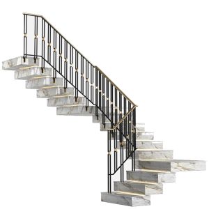 Modern Interior Stair Art Deco Marble