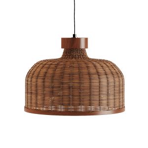 Sago Rounded Rattan Pendant Light