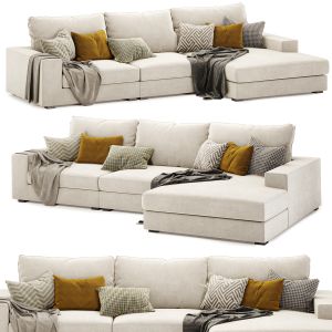 Vedori Upholstered 3-seaters Quartz Corner Sofa