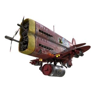 Stylized Realistic Red Airplane