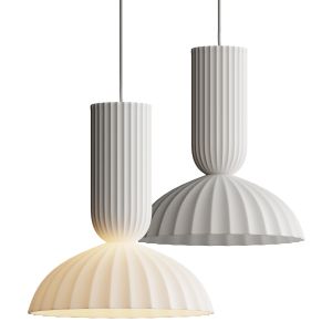 Cb2 Jeanne Fluted Porcelain Pendant Lamp