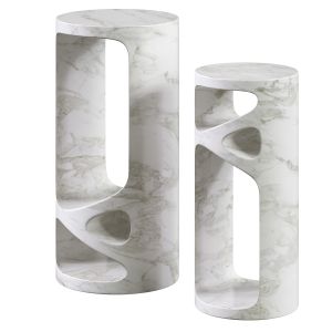 Palecek Lena  Marble Round Side Table