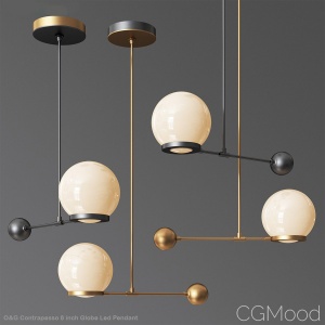 O&g Contrapesso 8 Inch Globe Led Pendant