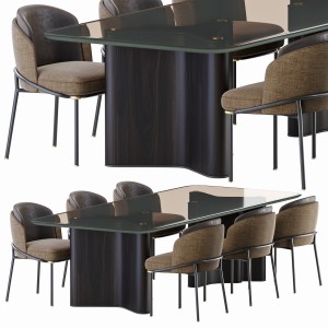  Lou dining table & chair Fil Noir