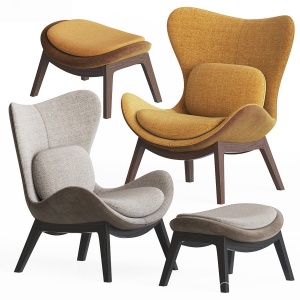 Calligaris Lazy Armchair & Pouf Set