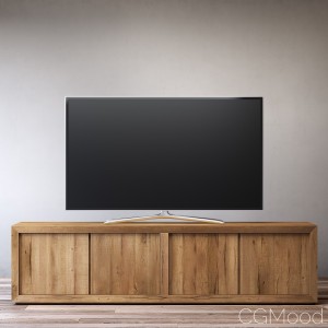 RECLAIMED RUSSIAN OAK PANEL MEDIA CONSOLE