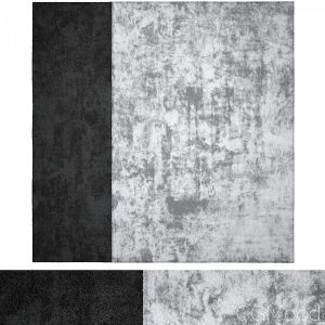 Grey Black Wool Rug