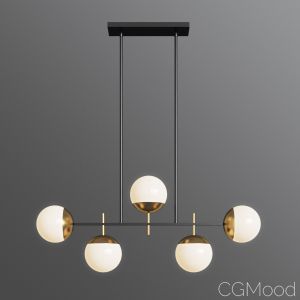 Alluria 36w Weathered Black And Gold 5 Light Islan