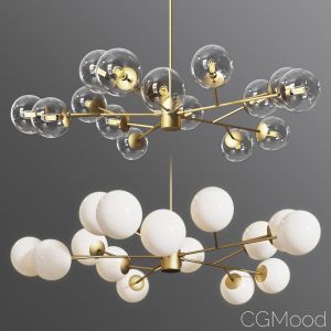 Orion 15 Light Pendant Clear & Opaque Glass