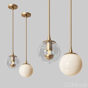 Modo Mono Pendant Brass & Clear Glass