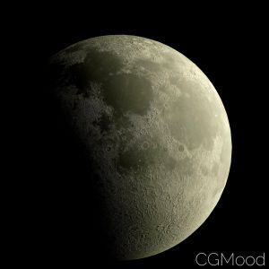 8k Moon 3 Materials Low Poly