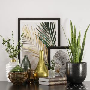 Gold And Green Decorative Set