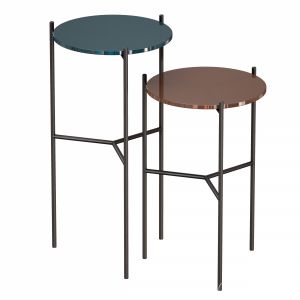 Maylan Painted Glass End Tables Set Of 2