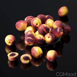 Nectarine In A Glass Plate