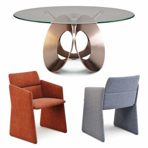 Arketipo Oracle Table And Crassevig Aura Chairs