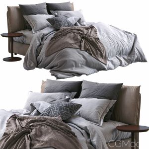 Twils Leather Bed Blanca