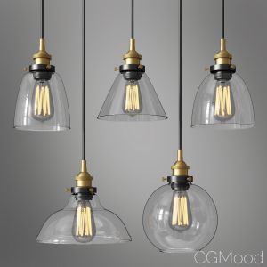 Modern Industrial Brushed Steel Pendant Light Clea