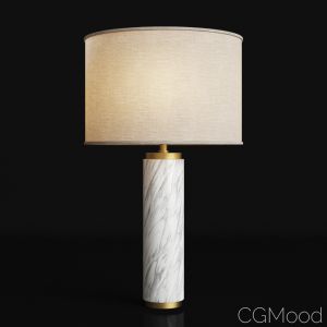 Cylindrical Column Marble Table Lamp