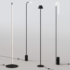 Minimalistic Thin Floor Lamps Set