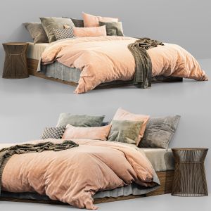 King Modern Bed italian_pink Velvet