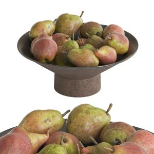 Organic Pears In Ceramic Bowl