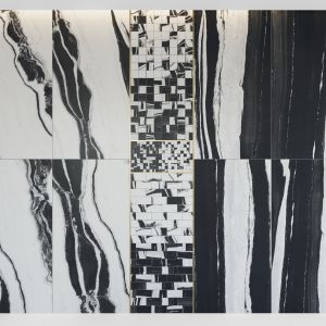 Architectural Design Wave Flow B&w Marble Set 2