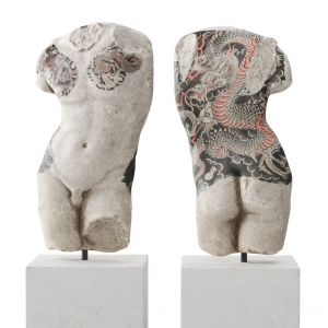 Tattoo Classic Man Torso With Pedestal