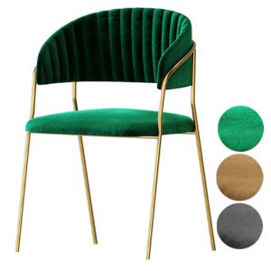 Curved Back Velvet Dining Chair