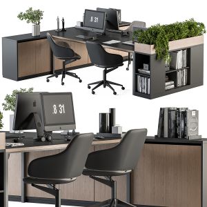 Office Furniture With Plant Box - Employee Set 48