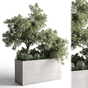 Concrete Box Plants On Stand Set Outdoor Plant 1