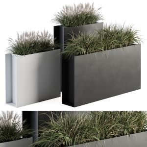 Outdoor Plant Set 288 - Grass In Plant Box