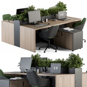 Office Furniture 221 - With Plant Box Employee Set