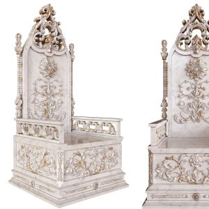 Stone Throne With Carved Elements