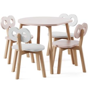 Double-o Chair And Half-moon Table